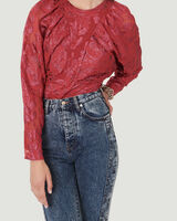 MABEL SHEER METALLIC FLORAL TOP image number null